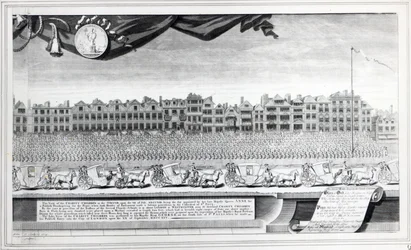 View of the Charity Children in the Strand, 7 juli 1713, tryck gjord 1715